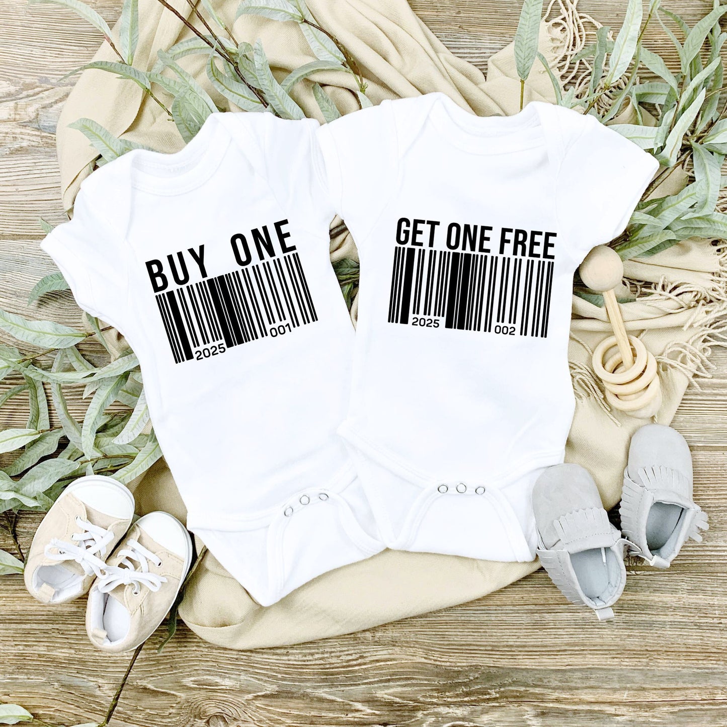 Personalized Buy One, Get One Free Twin Onesie