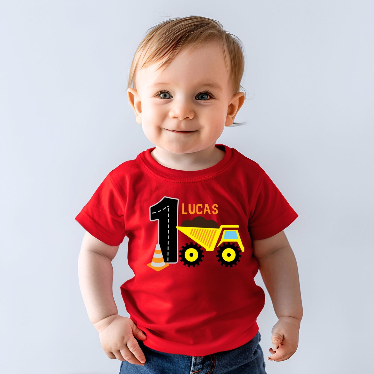 Personalized "Dump Truck" Birthday Romper / T-Shirt