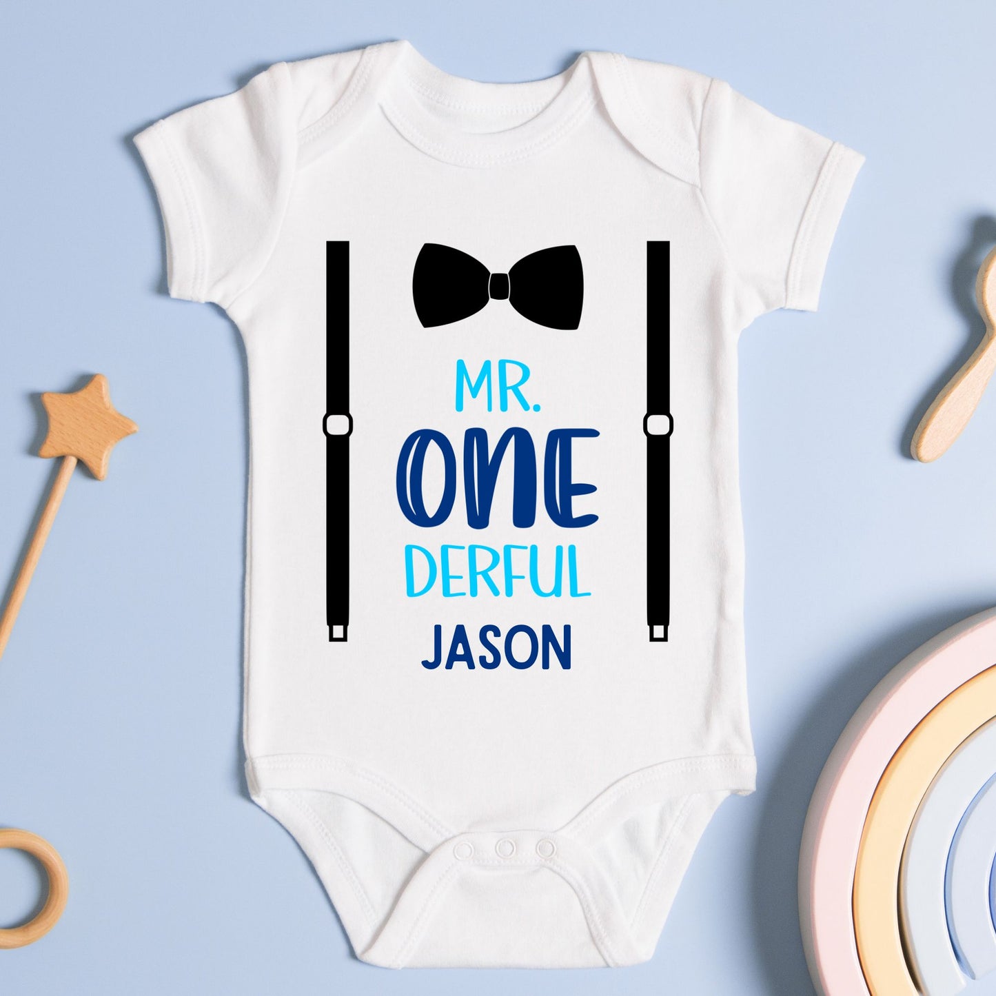 Personalized "Mr. One-derful" Birthday Baby Romper