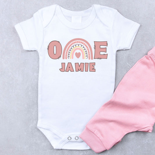 Personalized "ONE" Baby Girl Romper / T-Shirt