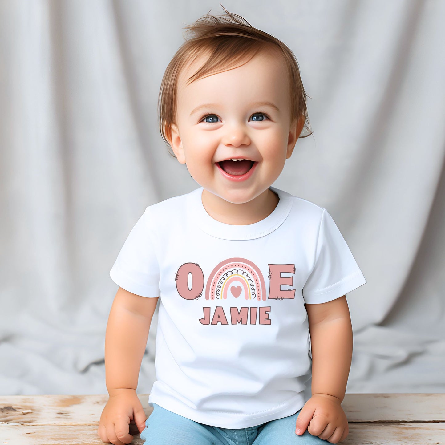 Personalized "ONE" Baby Girl Romper / T-Shirt