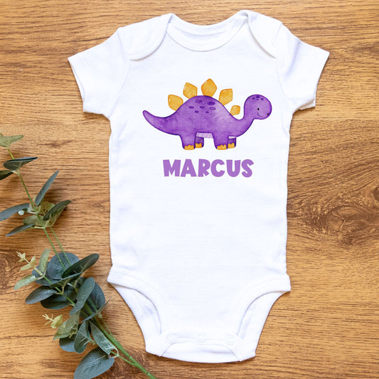 Personalized Name "Dino-Mite Snuggles" Dinosaur Onesie Baby Romper