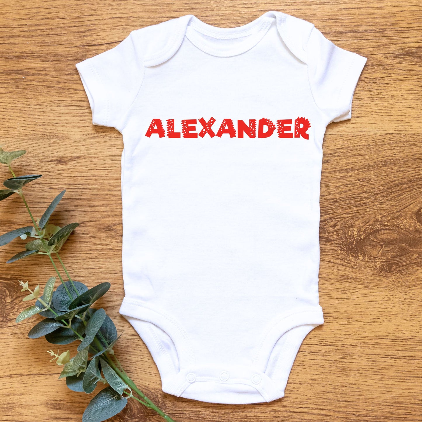 Personalized Name "Dino Letters" Baby Romper