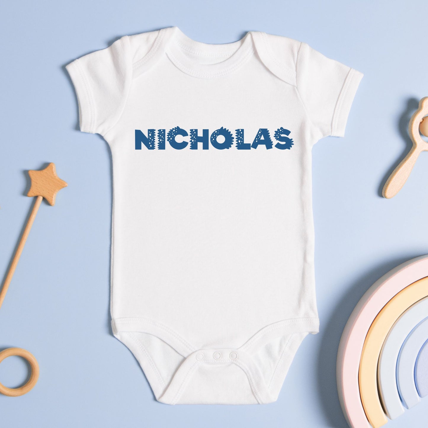 Personalized Name "Dino Letters" Baby Romper