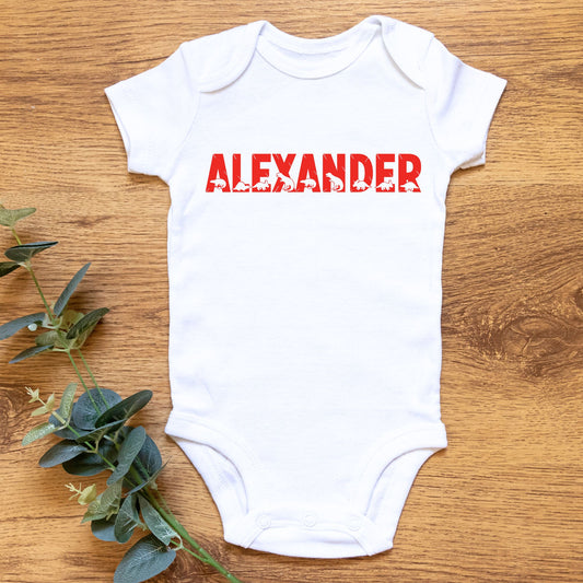 Personalized Name "Roar-tastic Alphabet" Baby Romper