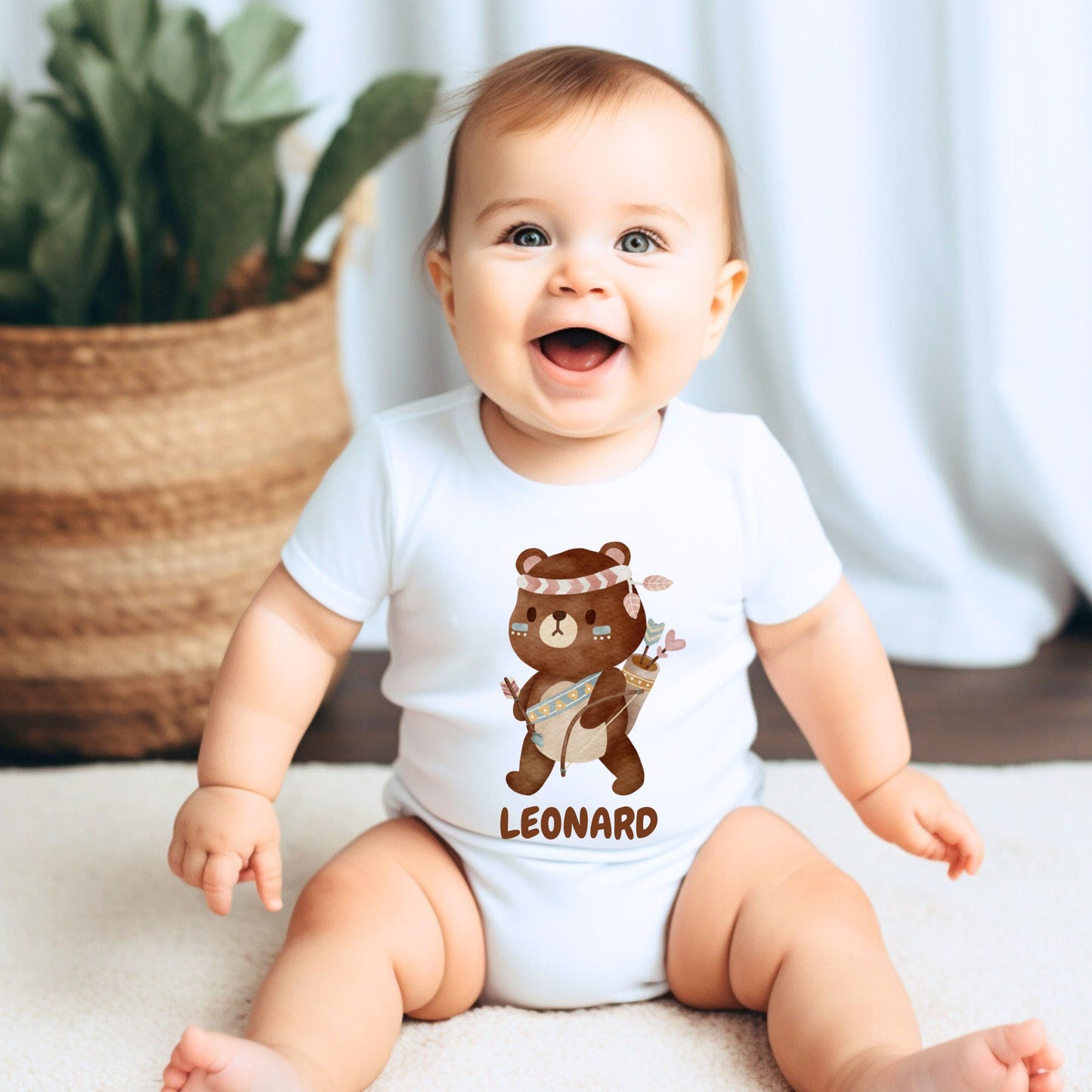 Personalized Name "Safari Tribe" Baby Romper