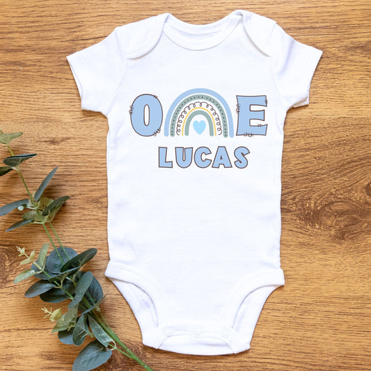 Personalized "ONE" First Birthday Baby Romper / T-Shirt