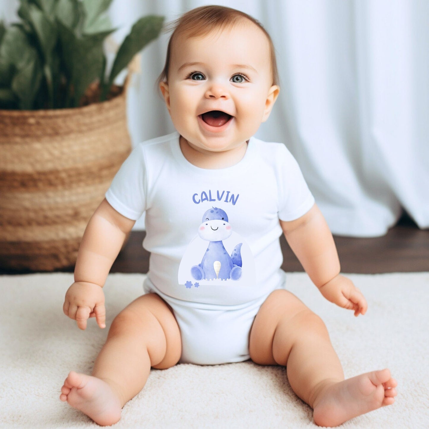 Personalized Name "Roaring Cute" Baby Romper