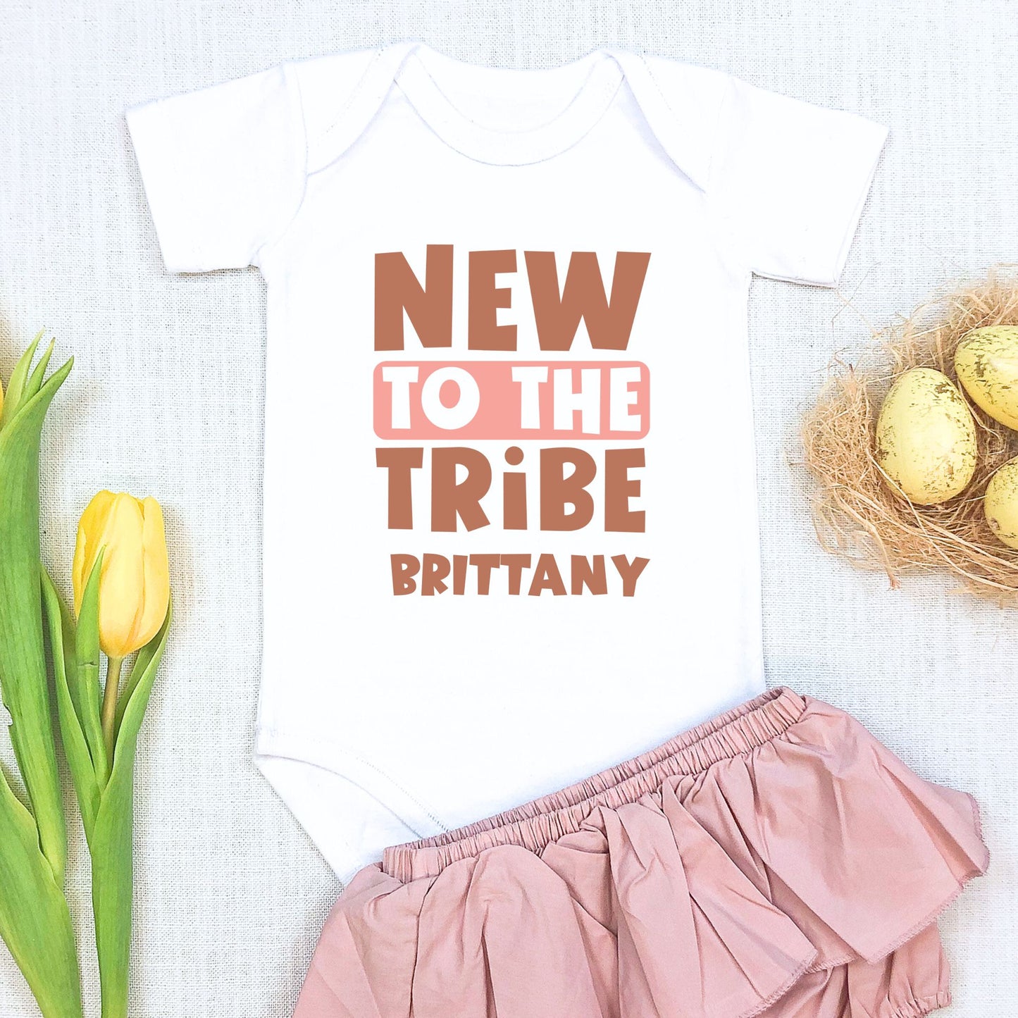 Personalized "New Tribe Member" Baby Romper