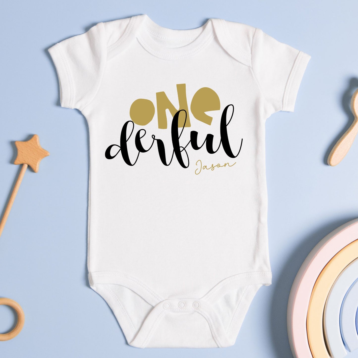 Personalized "One-derful" Birthday Baby Romper