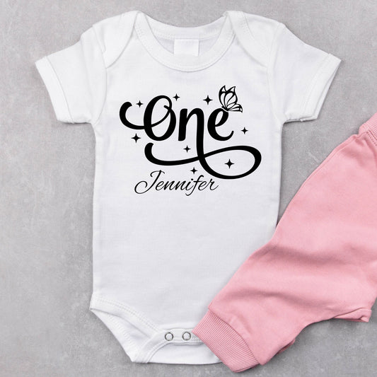 Personalized "One" Birthday Baby Romper / Baby Tees