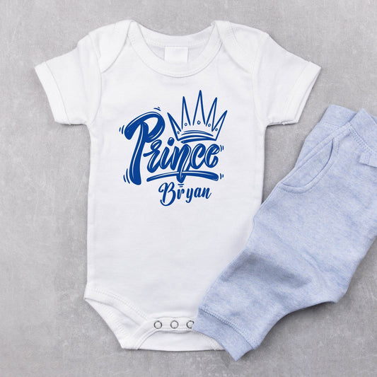 Personalized Name "Prince" Baby Romper