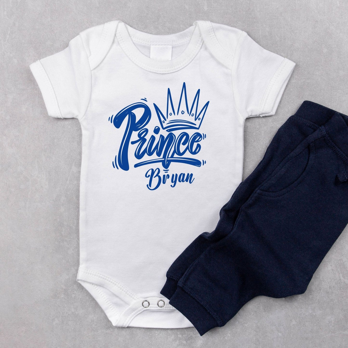 Personalized Name "Prince" Baby Romper