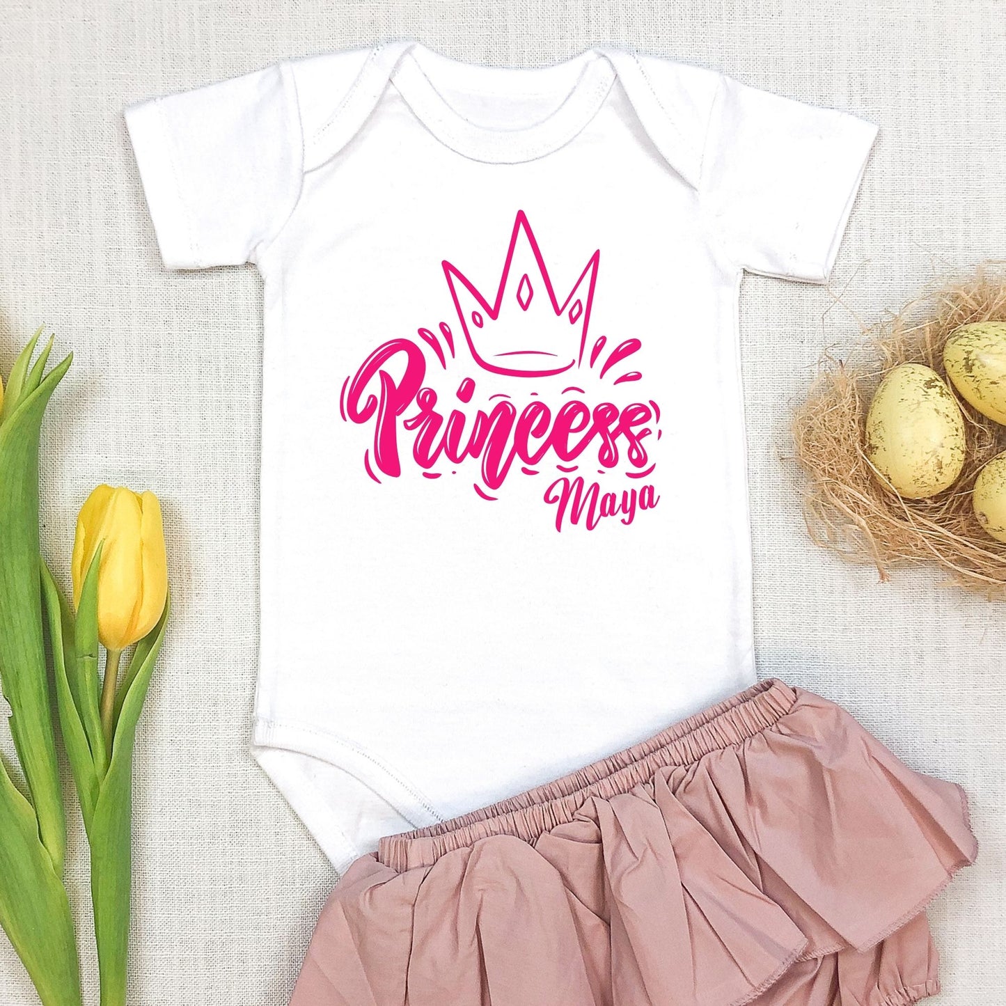 Personalized Name "Princess" Baby Romper