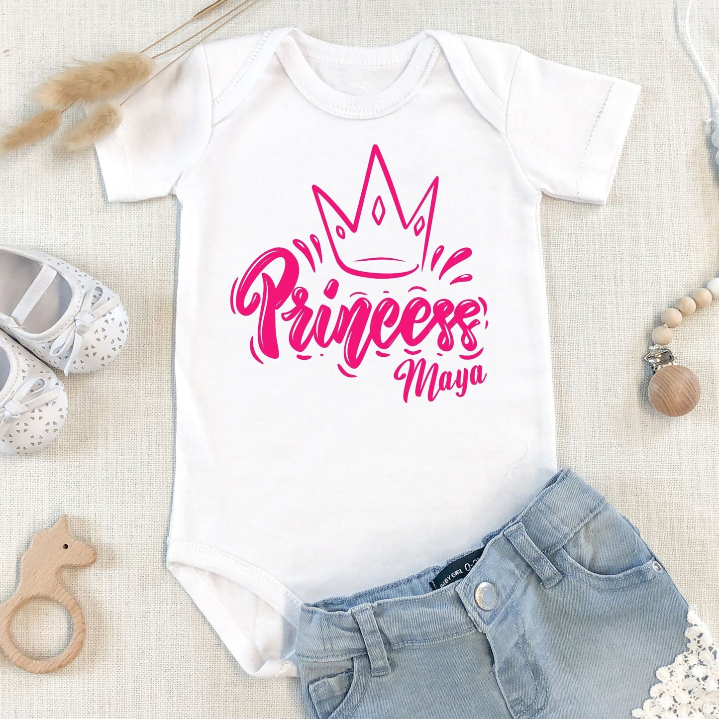 Personalized Name "Princess" Baby Romper