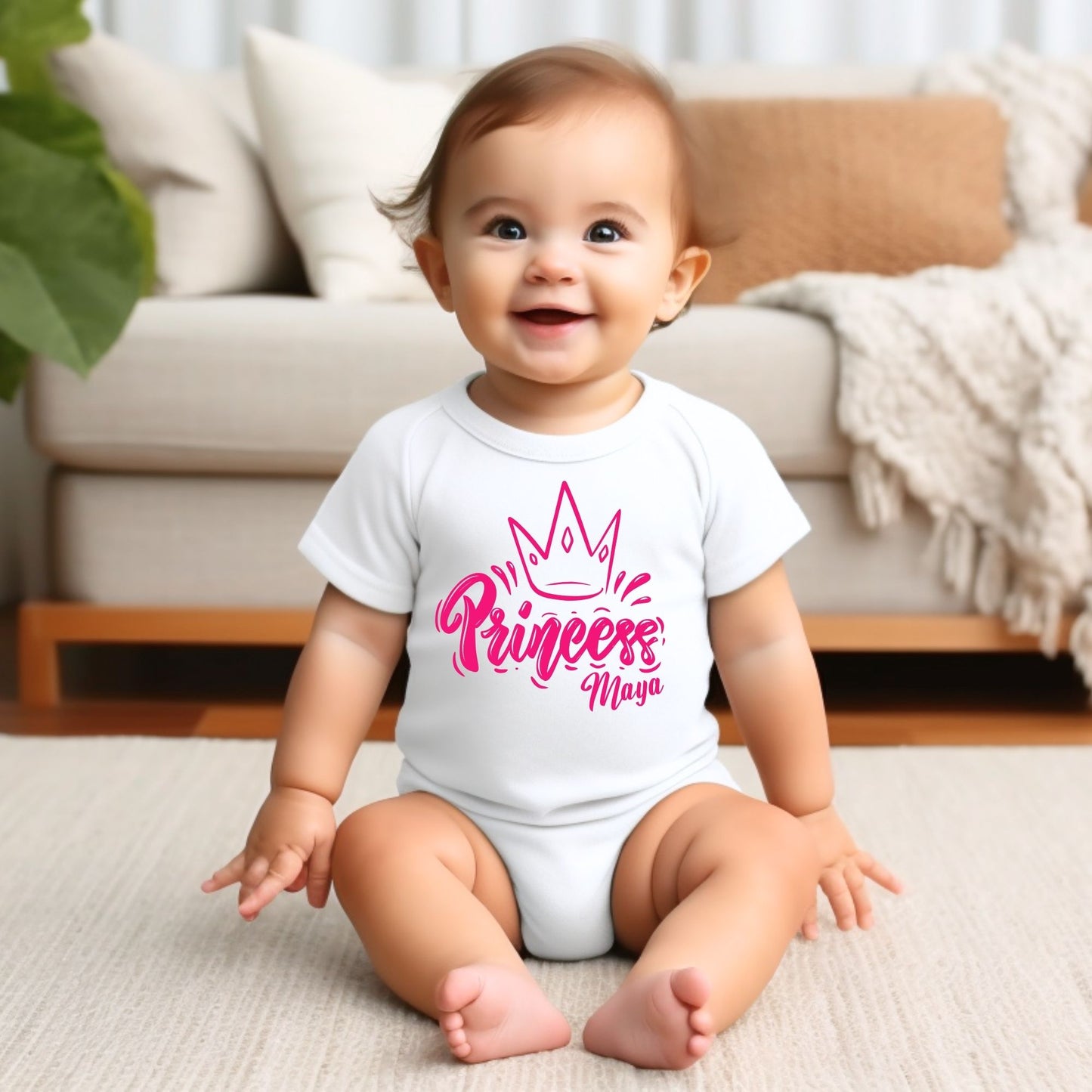 Personalized Name "Princess" Baby Romper