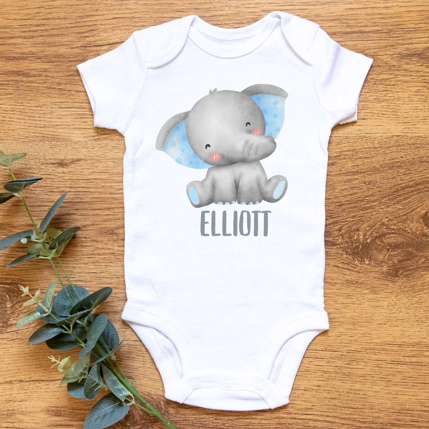 Personalized "Safari Elephant Adventure" Baby Romper