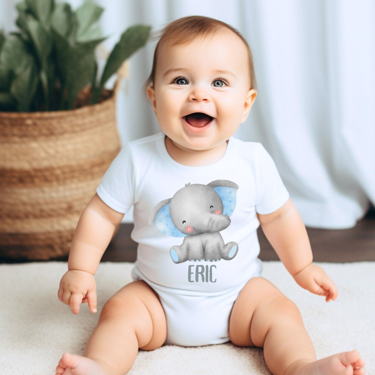 Personalized "Safari Elephant Adventure" Baby Romper