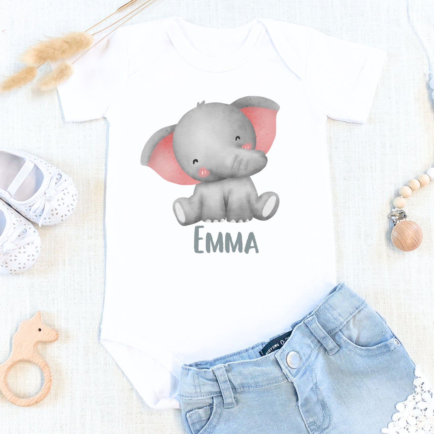 Personalized "Safari Elephant Adventure" Baby Romper