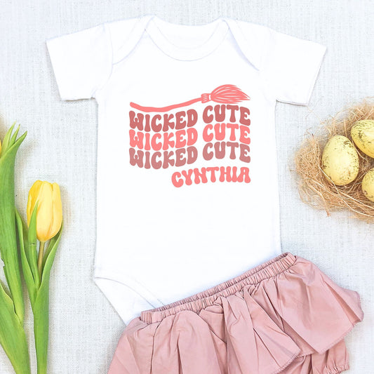 Personalized Name "Wicked Cute" Baby Romper