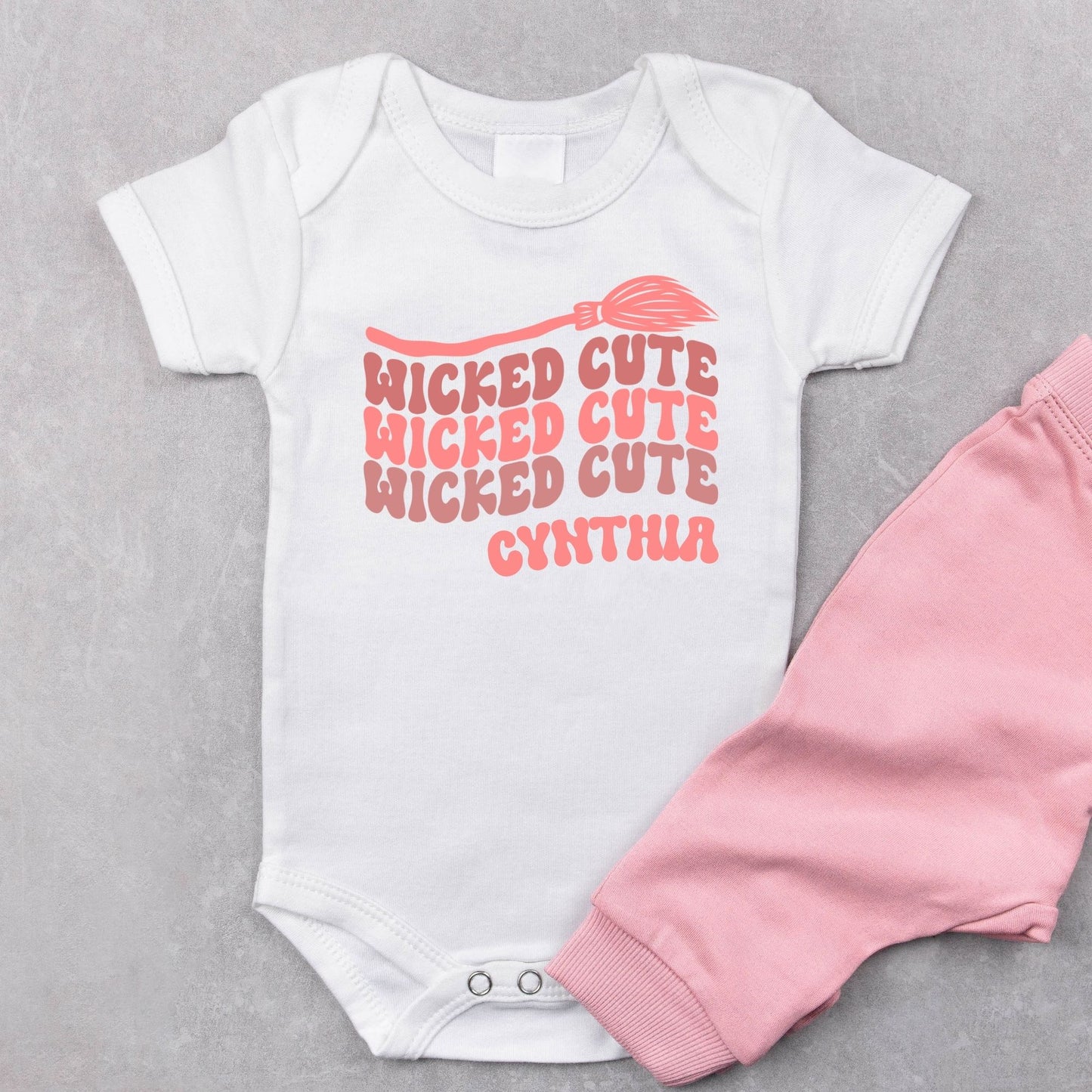 Personalized Name "Wicked Cute" Baby Romper