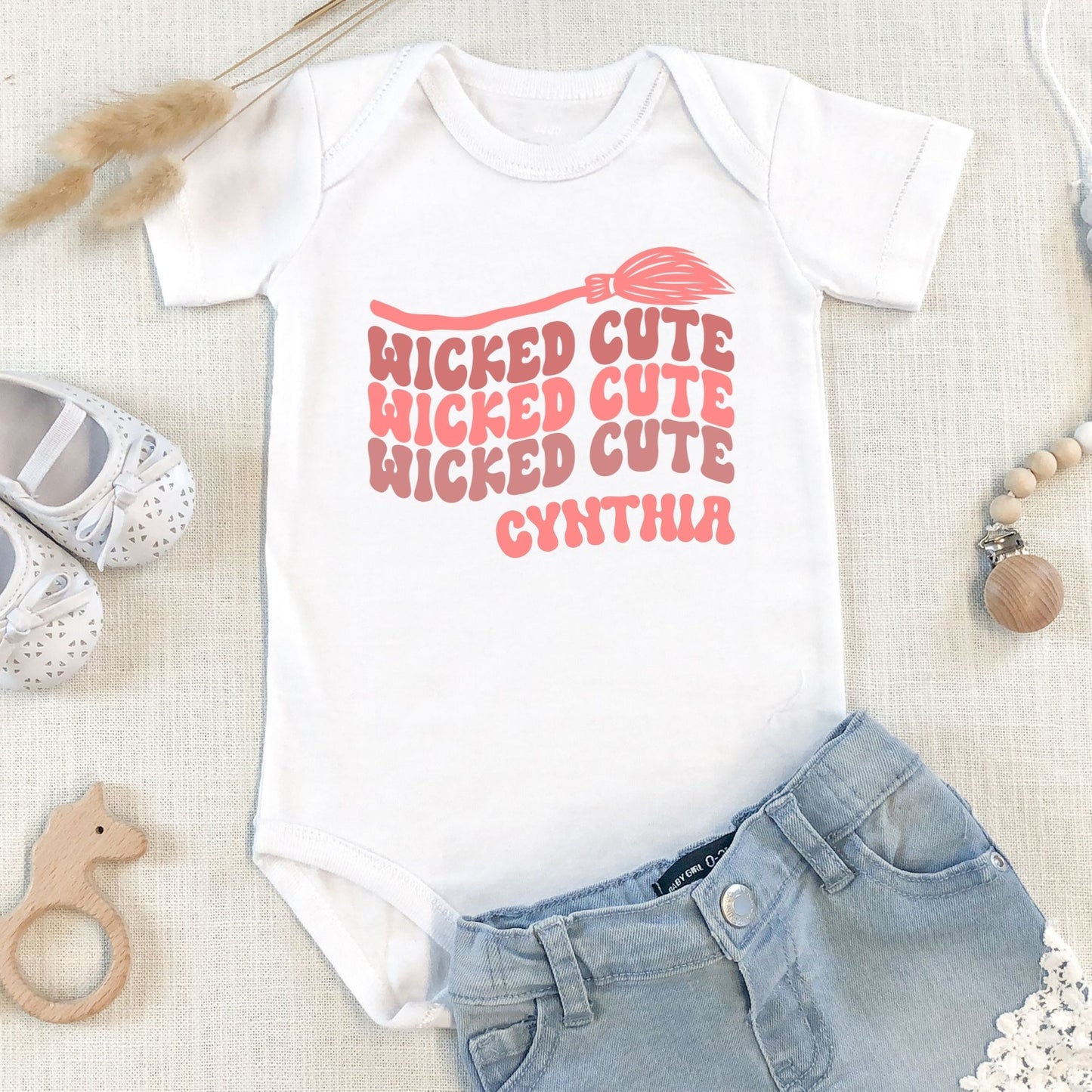 Personalized Name "Wicked Cute" Baby Romper