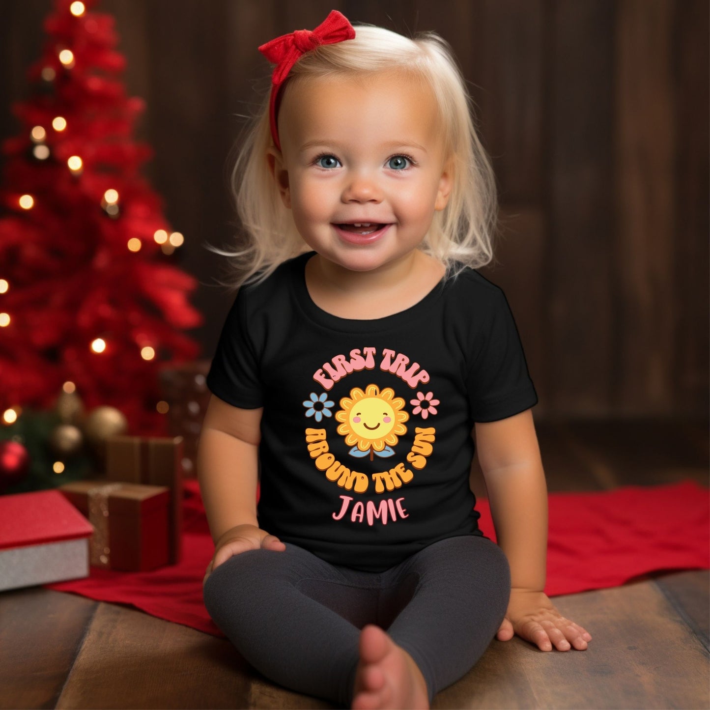 Personalized "First Trip Around The Sun" (A) - Baby Romper