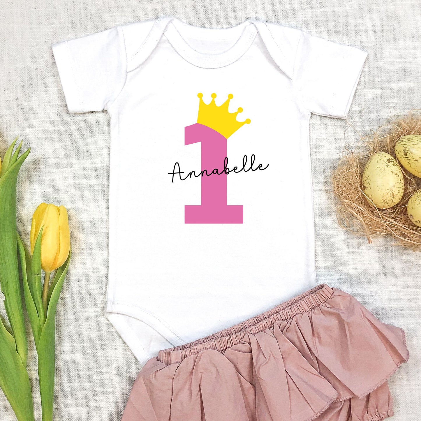 Personalized "1 Year Wonder" Birthday Baby Romper