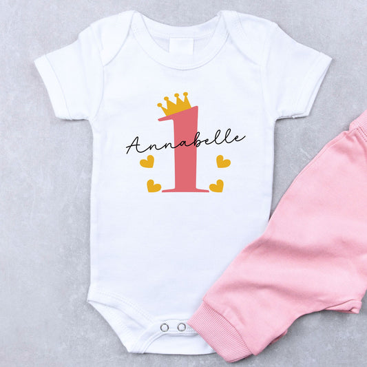 Personalized "1" Birthday Baby Romper / T-Shirt