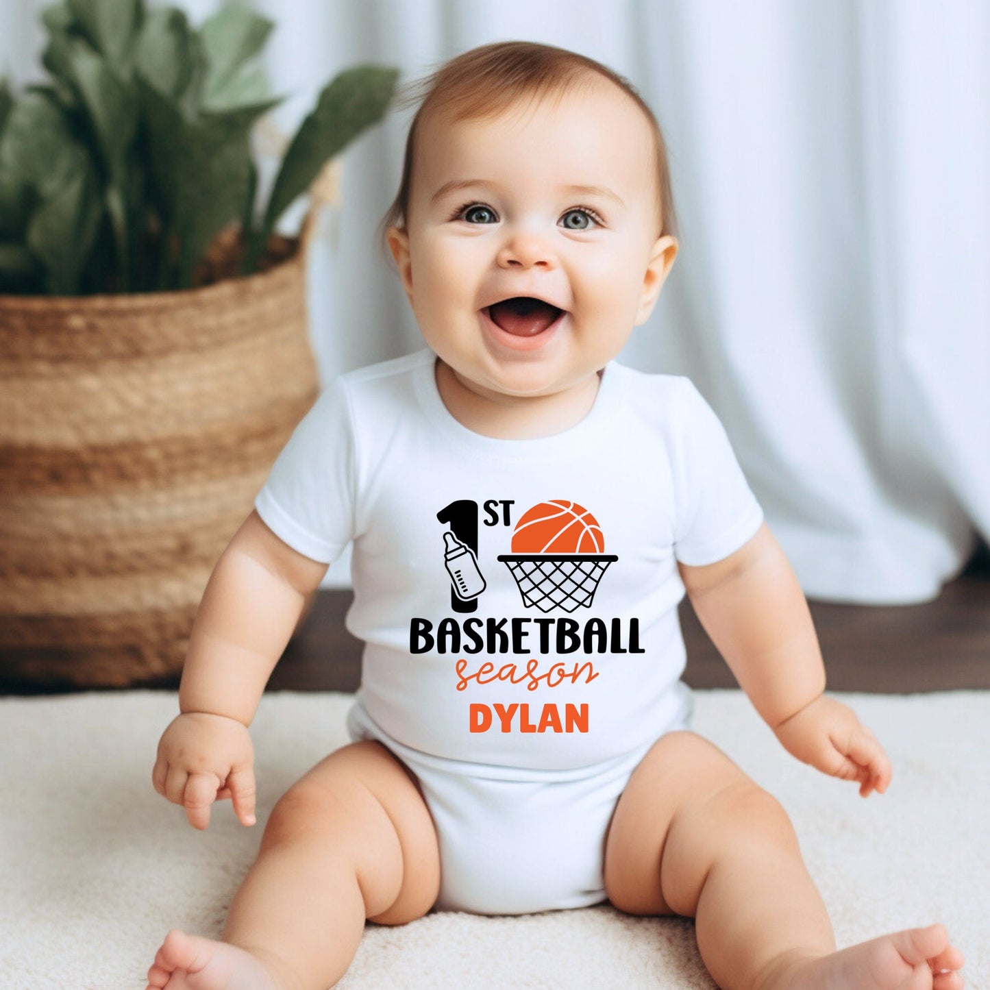 Personalized "1st Basketball Season" Baby Romper