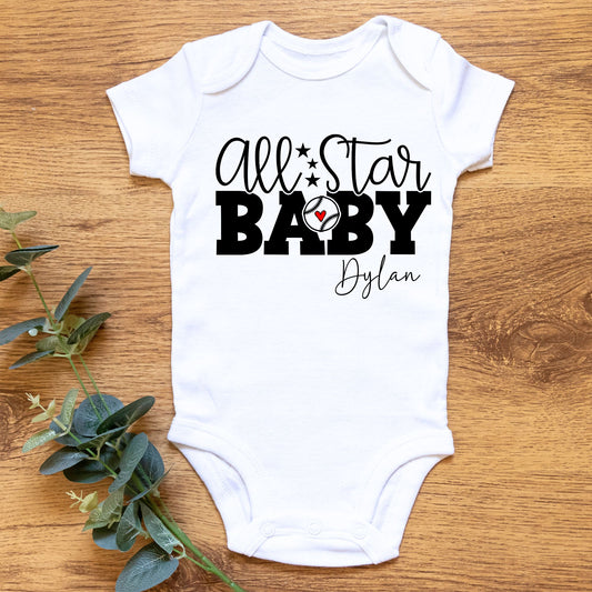 Personalized "All Star Baby" Sports Romper