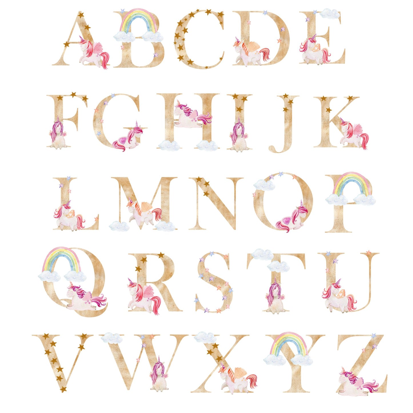 Personalized "Alphabet Delight" Unicorn Baby Romper