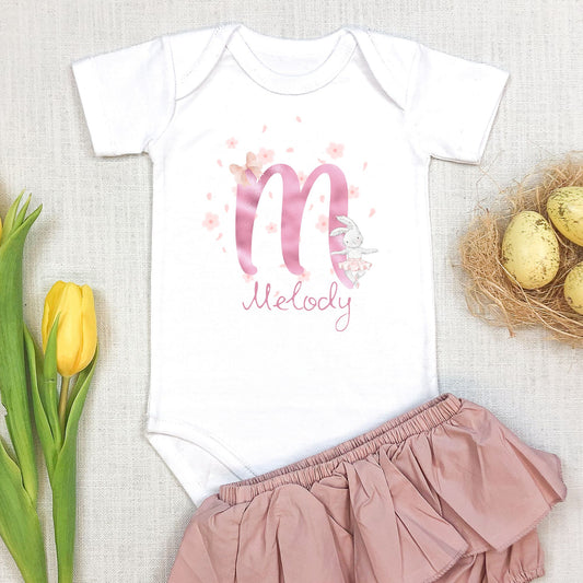 Personalized "Alphabet" Bunny & Rabbit Baby Romper