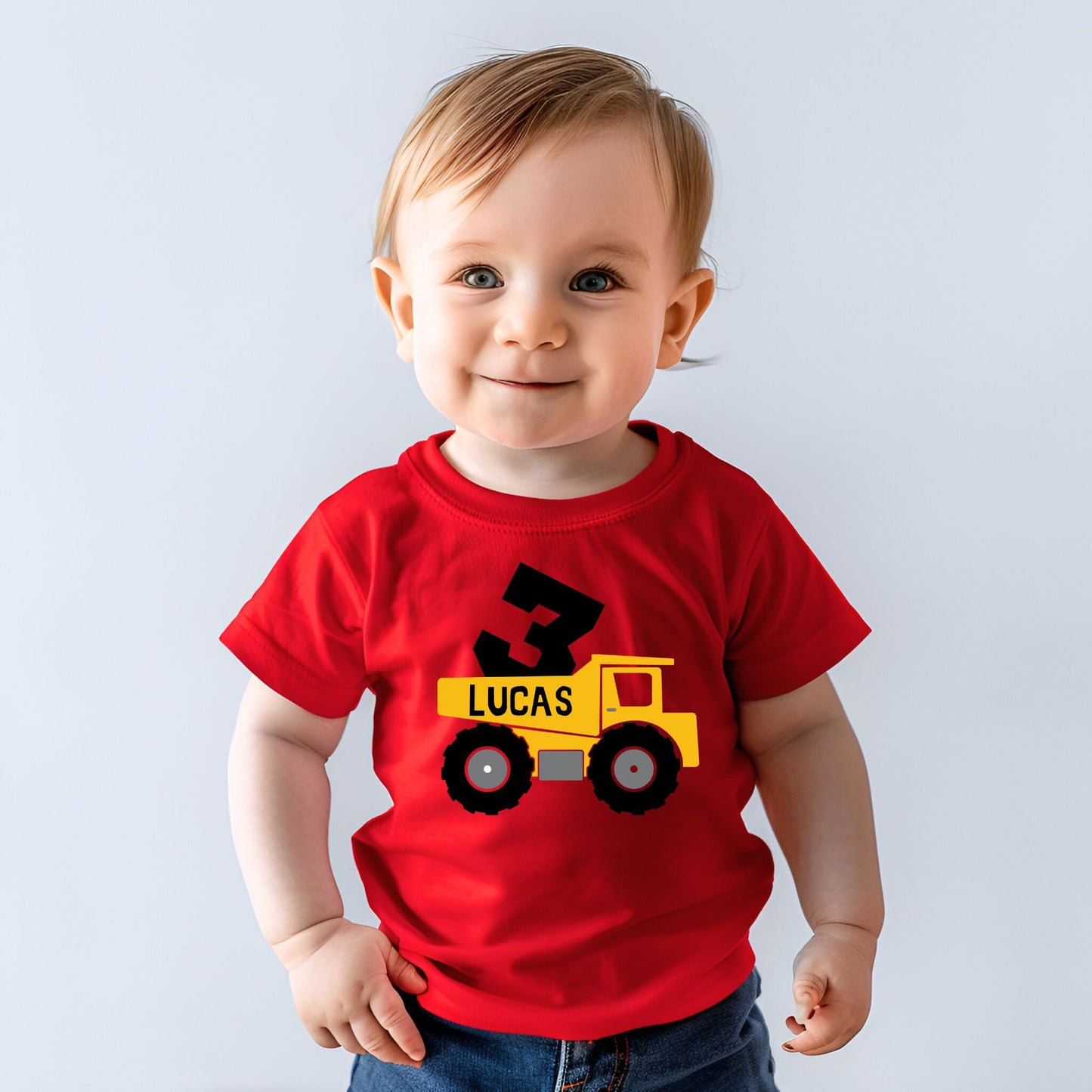 Personalized "Birthday Truck" Baby Romper / T-Shirt