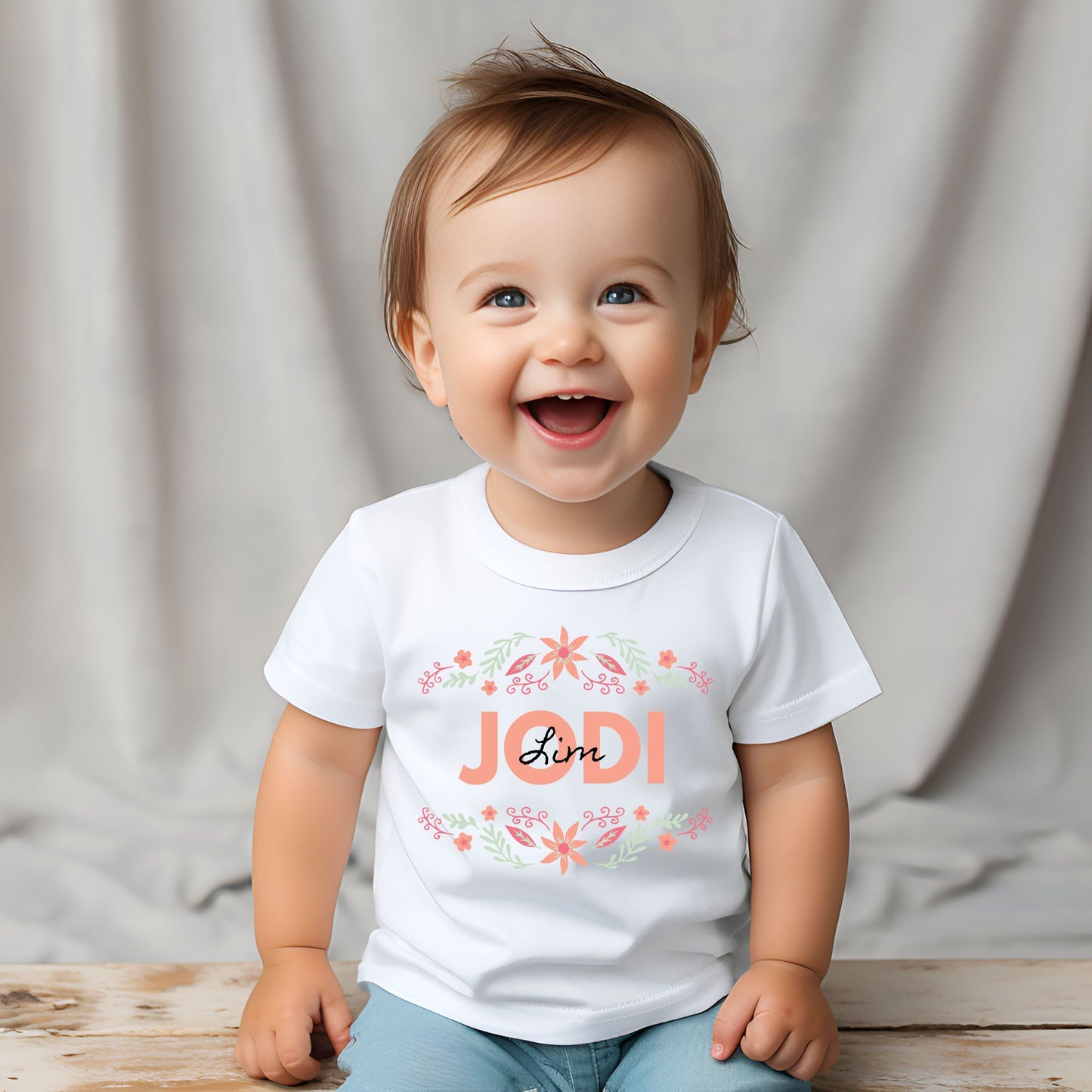 Personalized "Blossom Joy" Baby Romper / Baby Tees