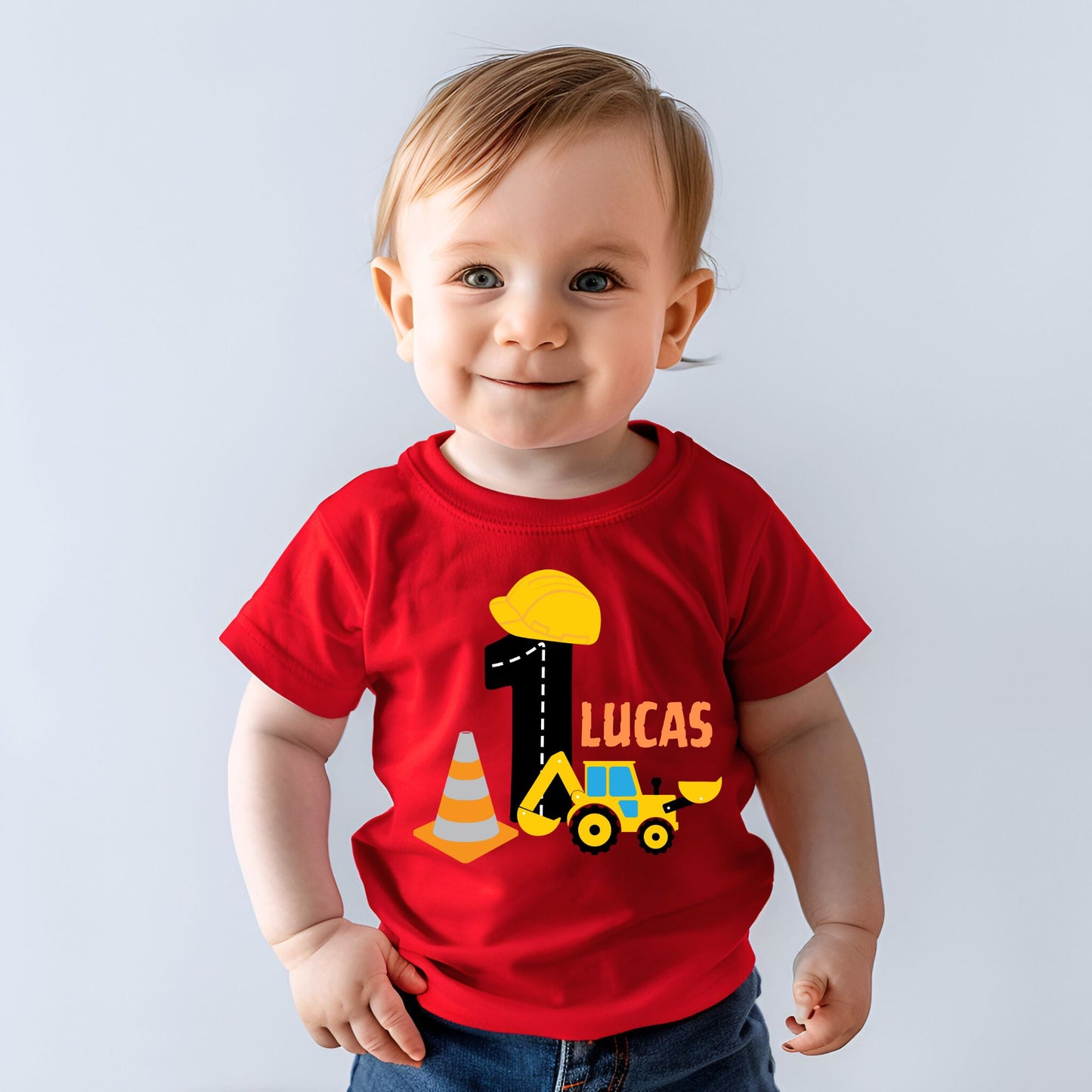 Personalized "Construction Birthday" Baby Romper / T-Shirt