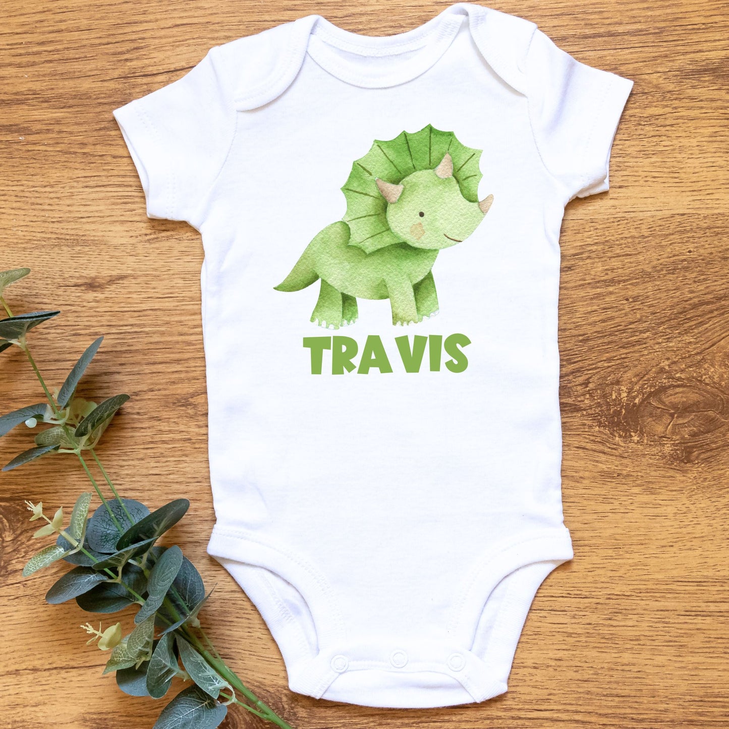 Personalized Name "Dino Delight" Baby Romper
