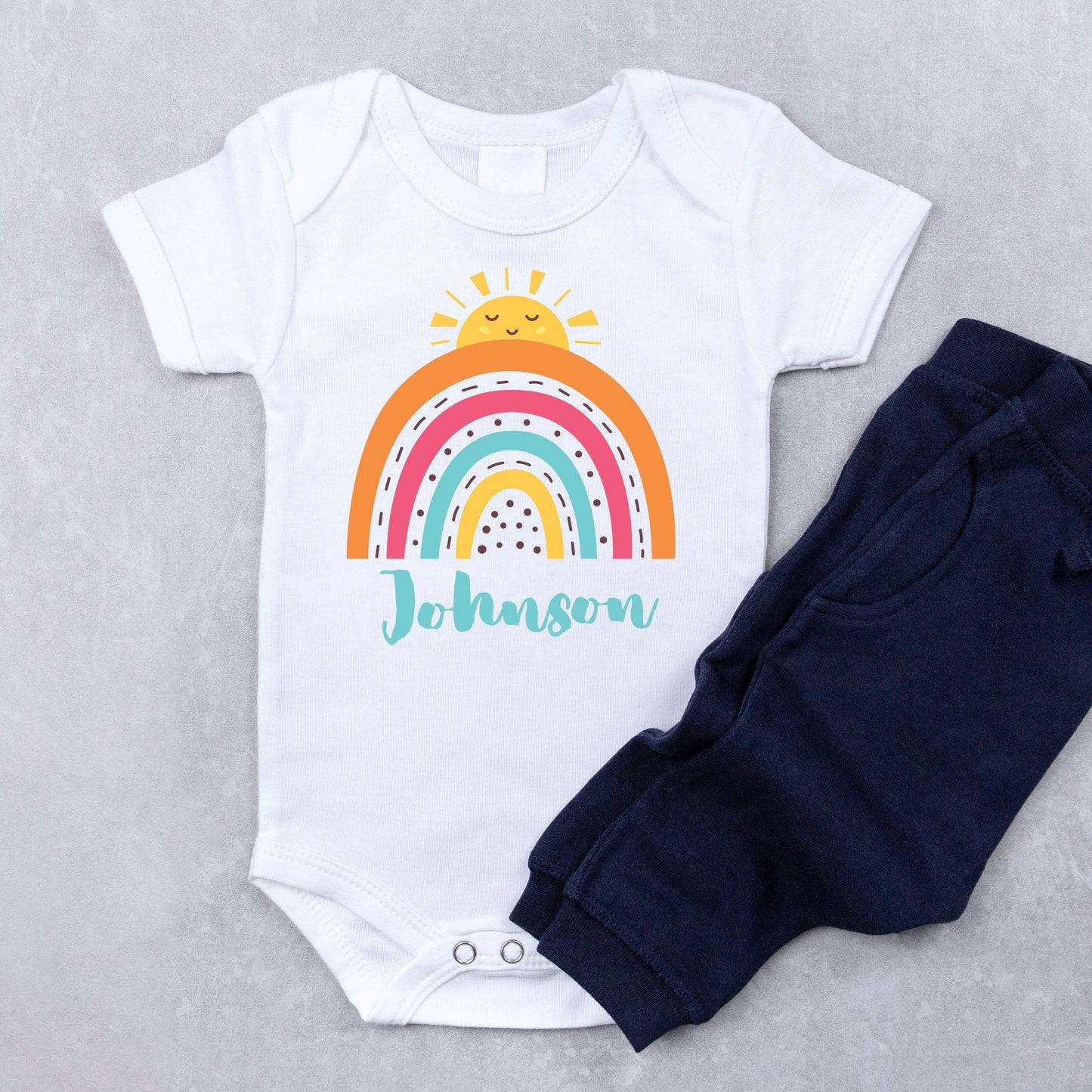 Personalized "Dreamy Rainbow" Baby Romper