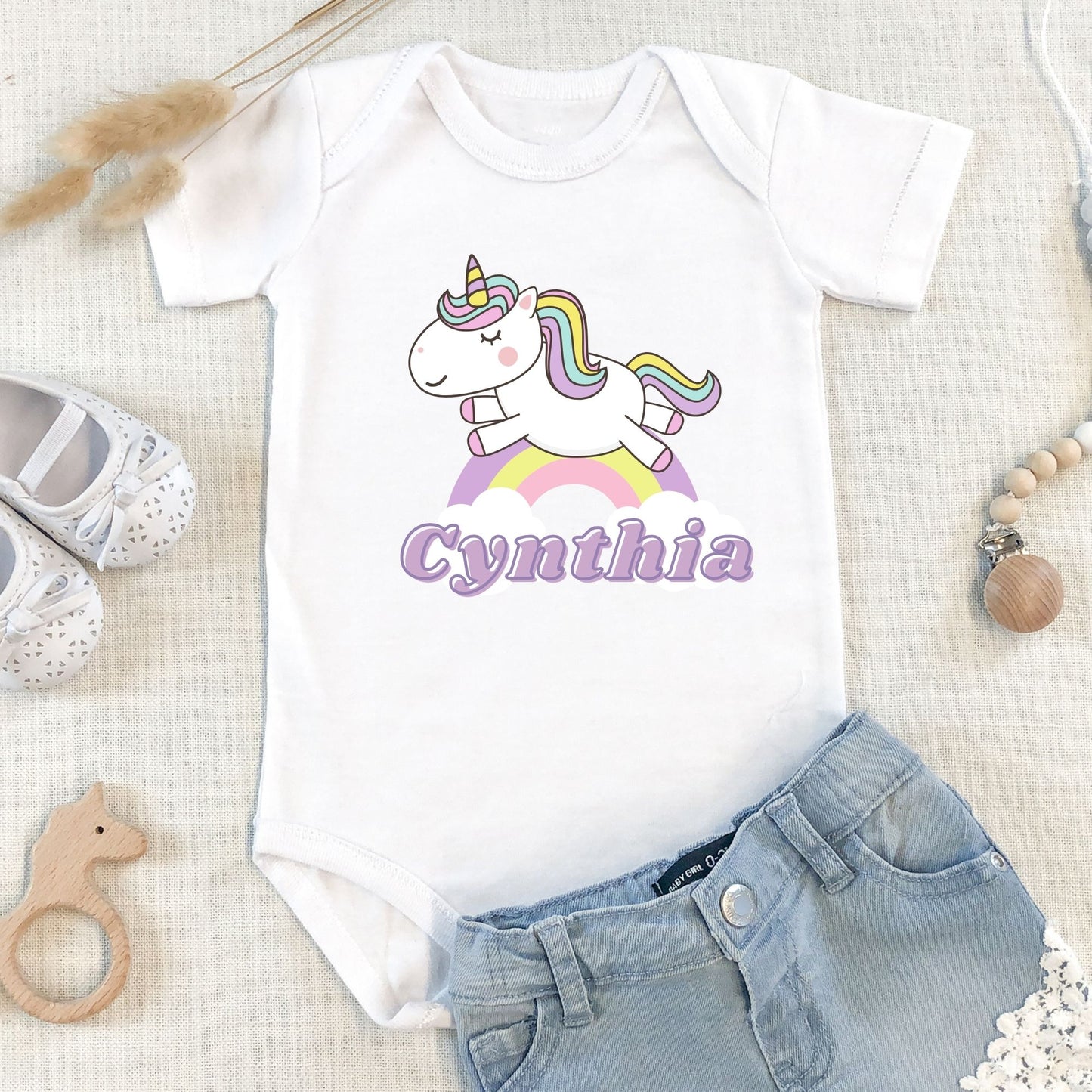 Personalized "Enchanted Unicorn" Baby Romper