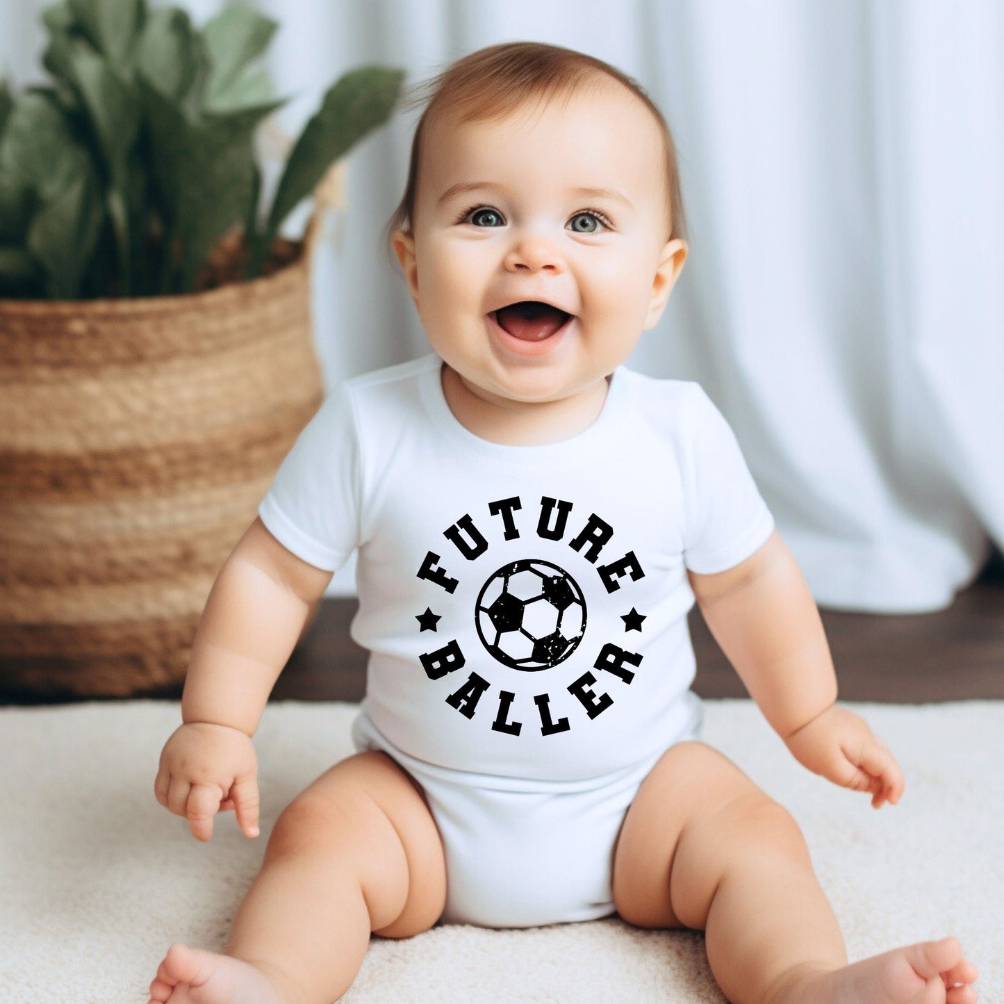 Personalized "Future Baller" Football Baby Romper