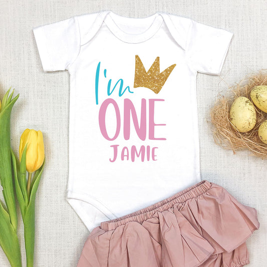 Personalized "I'm One" Birthday Baby Romper / Baby Tees