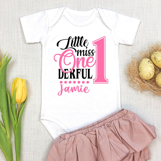 Personalized "Little Miss One Derful" Baby Romper