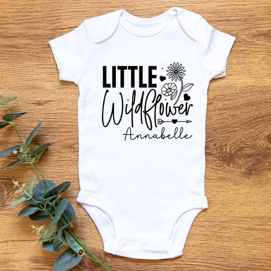 Personalized "Little Wild Flower" Baby Romper