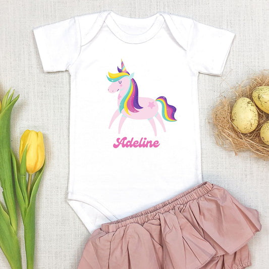 Personalized "Magical Unicorn & Rainbow" Baby Romper