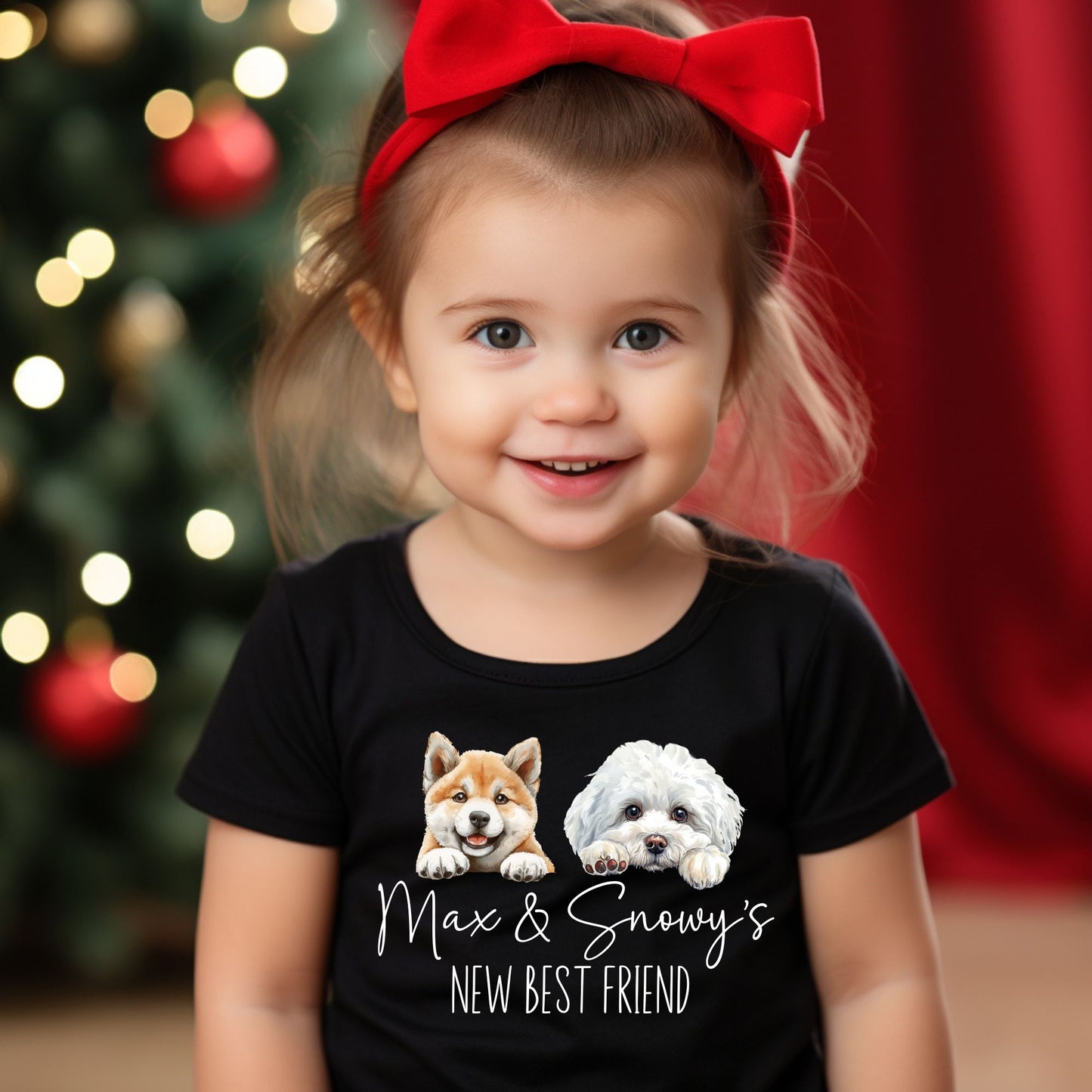 Personalized "NEW BEST FRIEND" Pet Baby Romper / Baby Tees