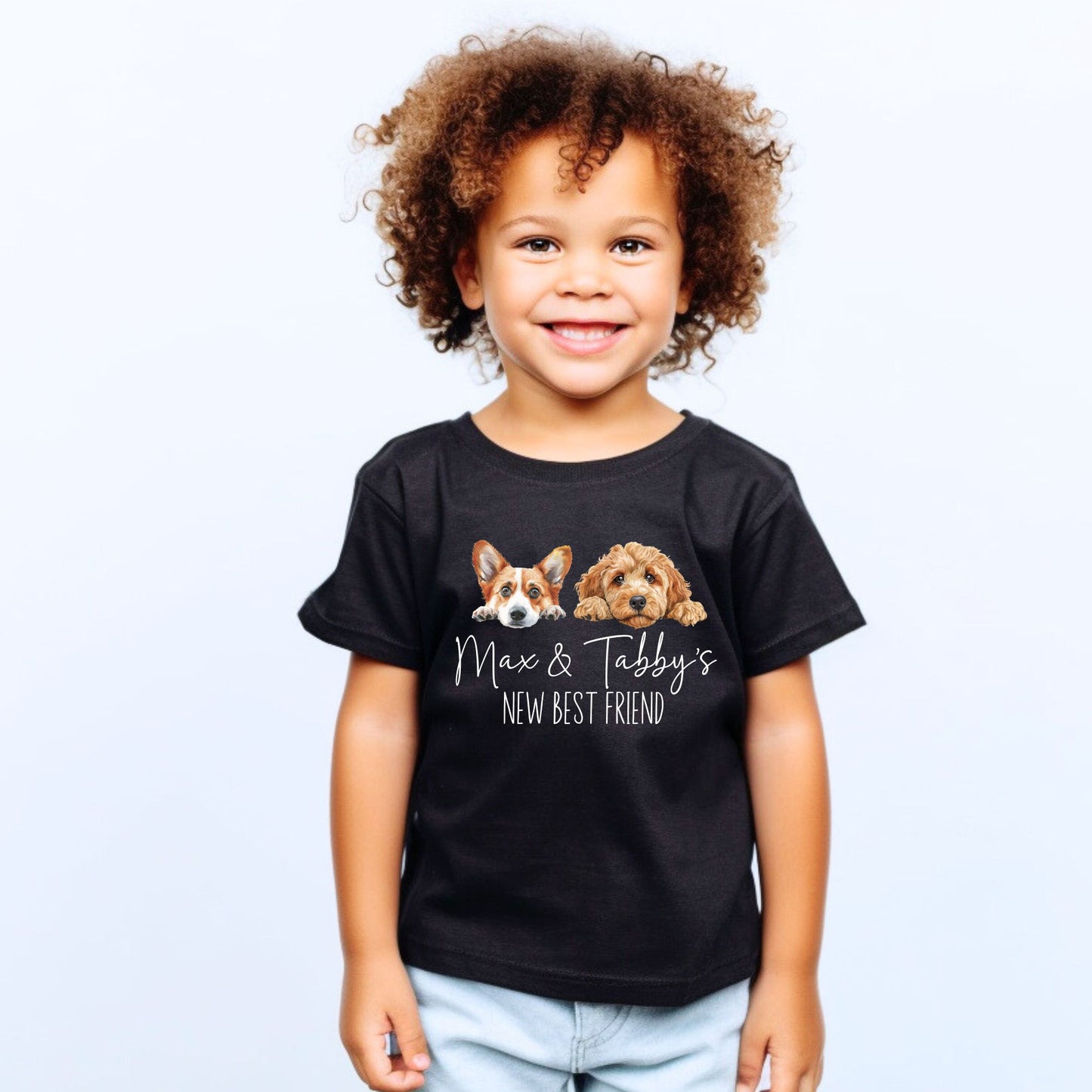 Personalized "NEW BEST FRIEND" Pet Baby Romper / Baby Tees