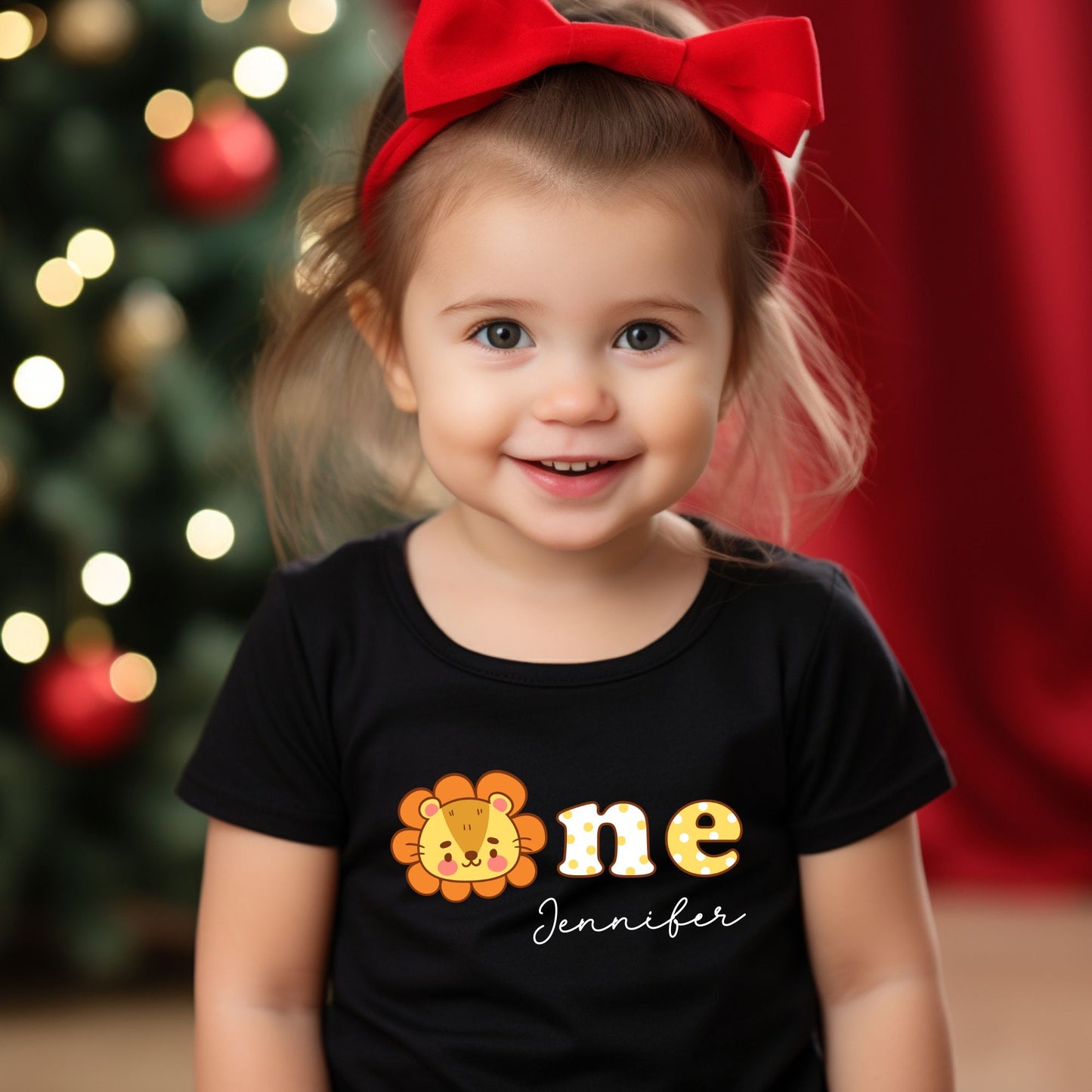 Personalized "One" Baby Lion Birthday Romper / Baby Tees