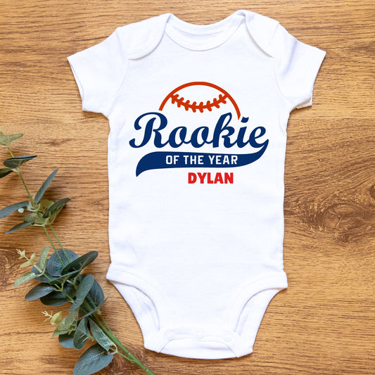 Personalized "Rookie Of The Year" Baby Romper