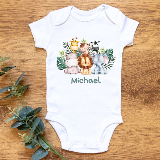 Personalized "Safari Pals Adventure" Baby Romper