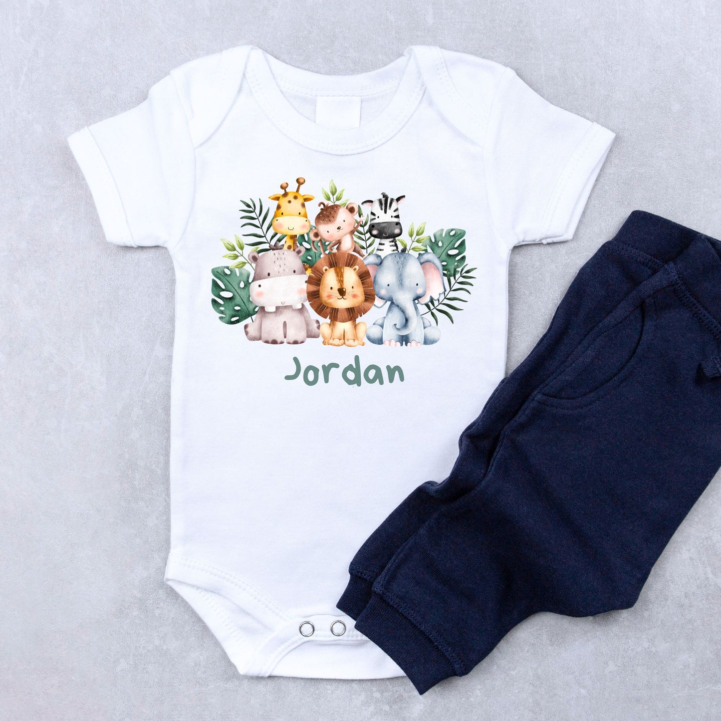 Personalized "Safari Pals Adventure" Baby Romper